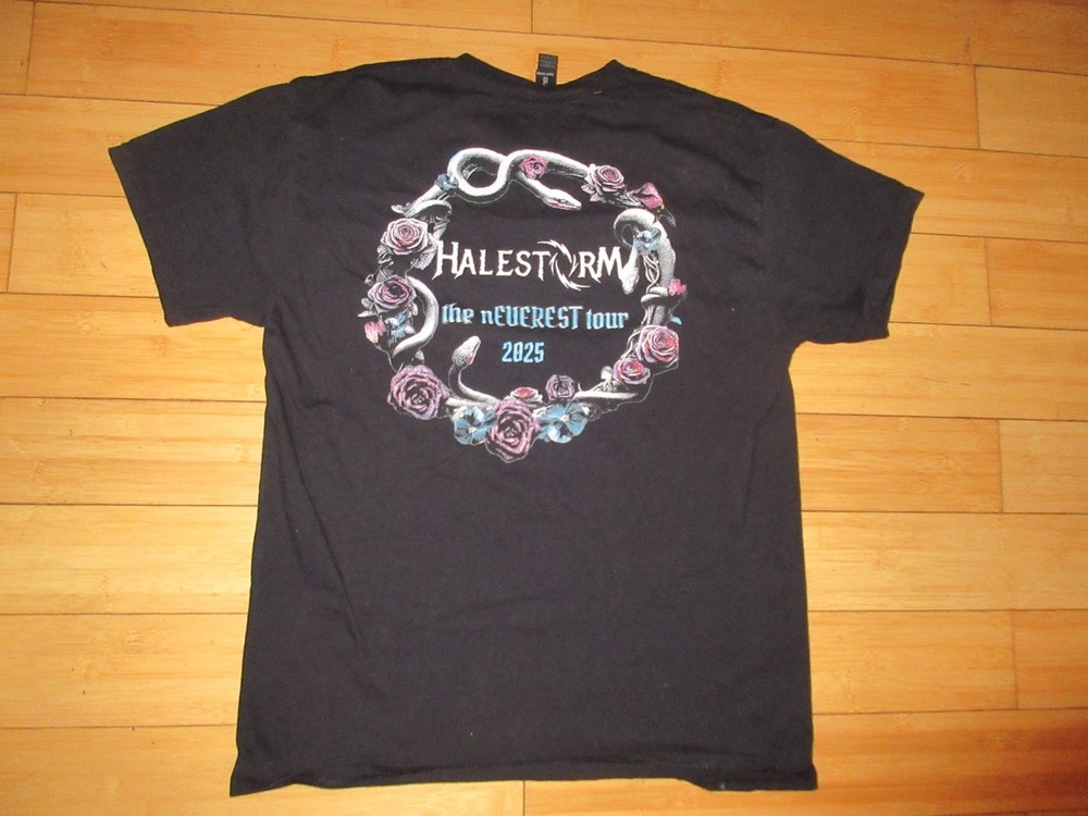 Halestorm 2025 Tour Crew Short Sleeve Black Tee t-Shirt Bandit Lites