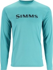 Simms Fishing L/S Tech Shirt Sun Top Tee, NWT – Men’s XL – Gulf Blue, UPF 30+