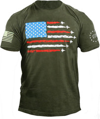 USA Flag American Red White Blue Star Stripes Patriotic T-Shirt with many Size