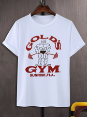 Vtg Golds Gym T-shirt Men Powerhouse 80s Muscle Tee USA Stretch World Rare