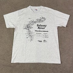 VTG 90s Hanes Heavyweight Selway River Map T Shirt Men’s Large