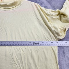 Vintage Top Mens L Yellow Long Sleeve Turtleneck Lightweight Cotton Casual
