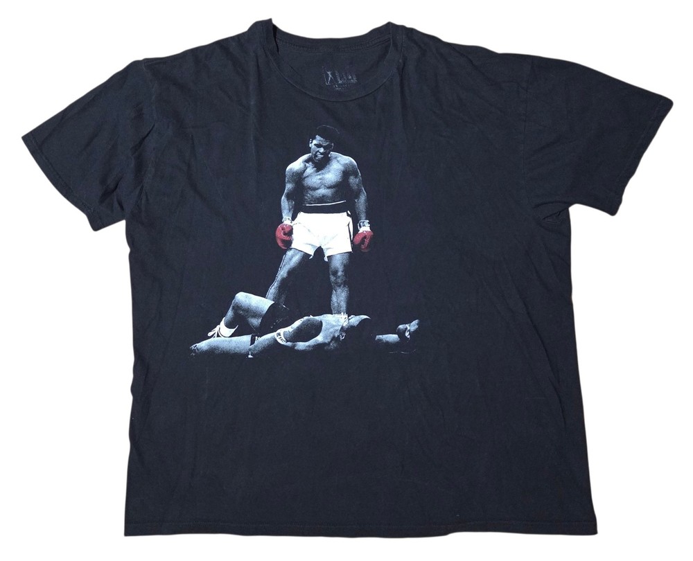 Muhammad Ali Vs Liston 1965 Champ Knockout Black T-Shirt Size 2XL