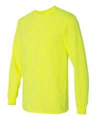 Long Sleeve Custom Printed LOGO/TEXT Shirt Safety Orange – Safety Green