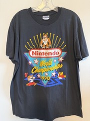 RARE 1990s Nintendo NES Vintage World Championship T-Shirt Donkey Kong Mario XL