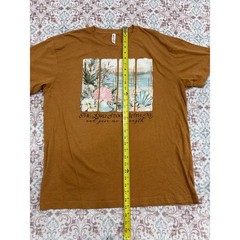 Love in Faith Mens XL Rust Brown Christian Graphic T-Shirt Coastal Seashells Tee