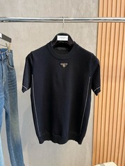 Prada Short-Sleeve Knit — Urban Chic, Simple & Casual Fit — Size M