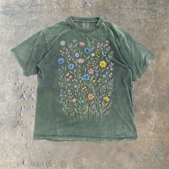 Wildflowers Vintage Style Comfort Colors Tshirt, Retro Floral Print Shirt
