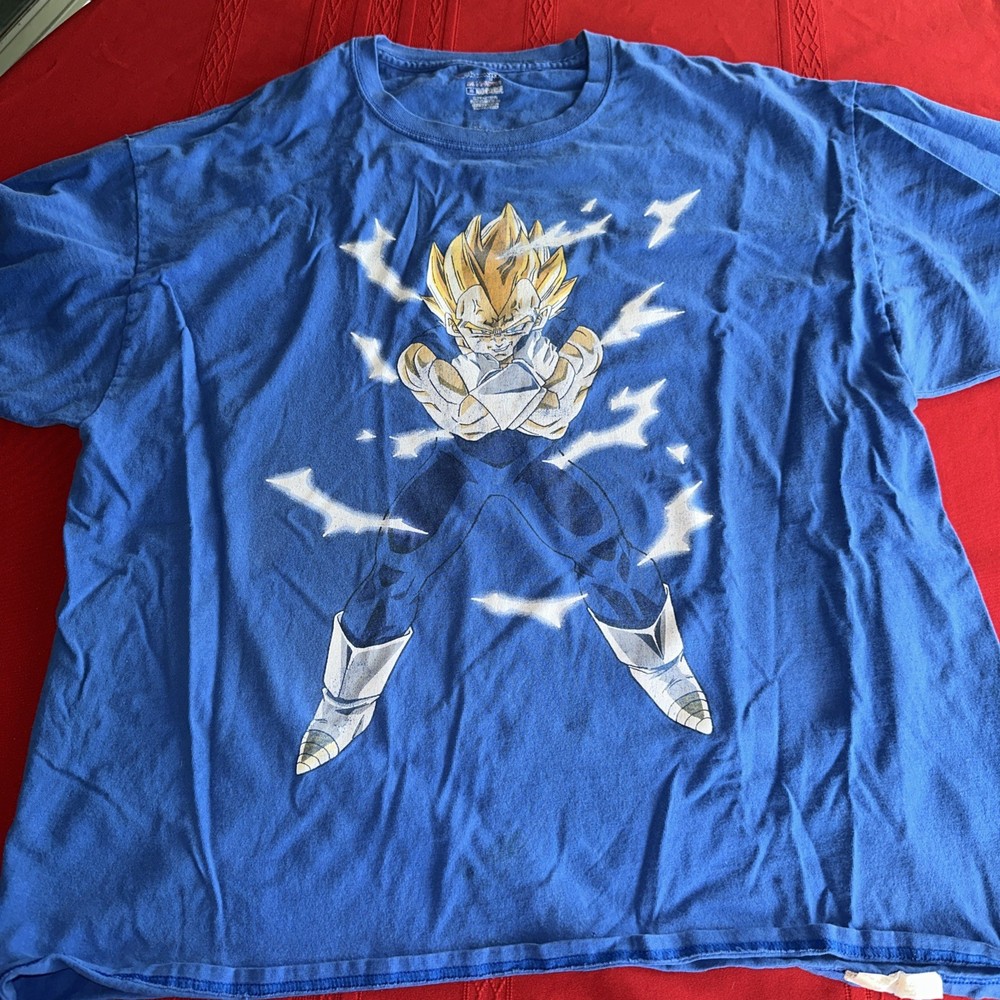 Dragon Ball Z T Shirt Mens XL Majin Vegeta Champions Blue Graphic Cartoon Anime
