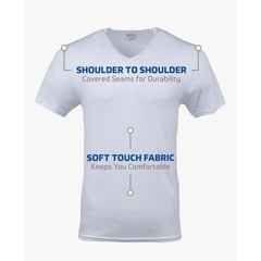 Gildan V-Neck T-Shirts 5 Pack 2XL White Slim Fit Cotton G1103 Short Sleeve Tee