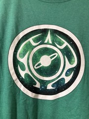 Loot Crate Space Planet Symbol Graphic T-Shirt XL Green Galaxy Sci-Fi Tee