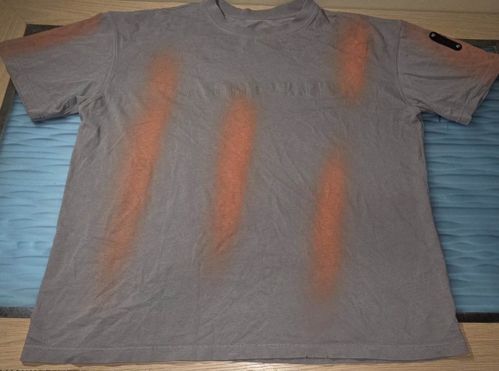 A-Cold-Wall Dark Slate Grey/Orange Studio Cotton T-Shirt, Size Medium
