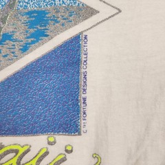 Vintage Hawaii Shirt Mens XL White Tropical Sunset Graphic 90s Floral Sailboat