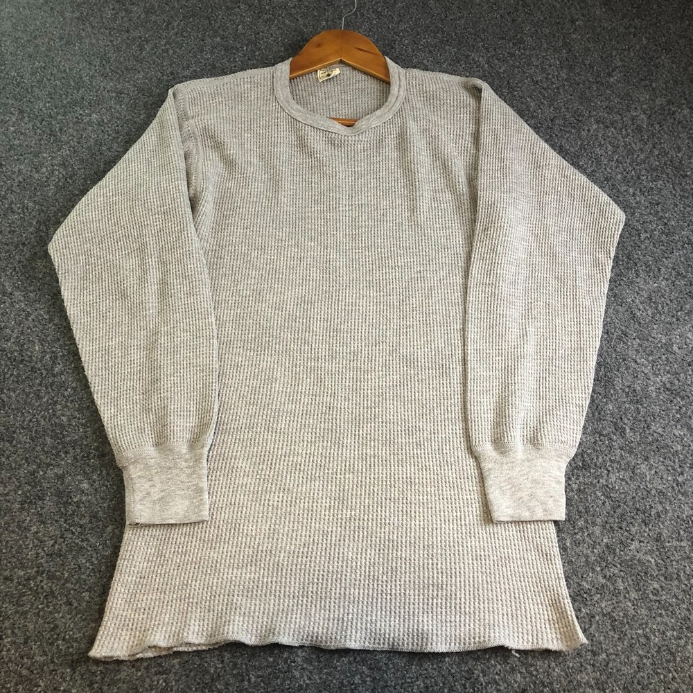 Vintage 90s Thermal Waffle Knit Shirt Mens Extra Large Long Sleeve Crewneck USA