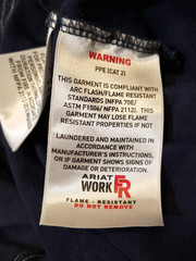 Ariat FR Work Shirt Crewneck Long Sleeve Navy Flame Resistant CAT2 2112 Men XL