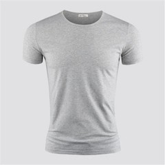 Men T Shirt Black Cotton Short Sleeve V Collar Slim Fit Comfortable Streetwear