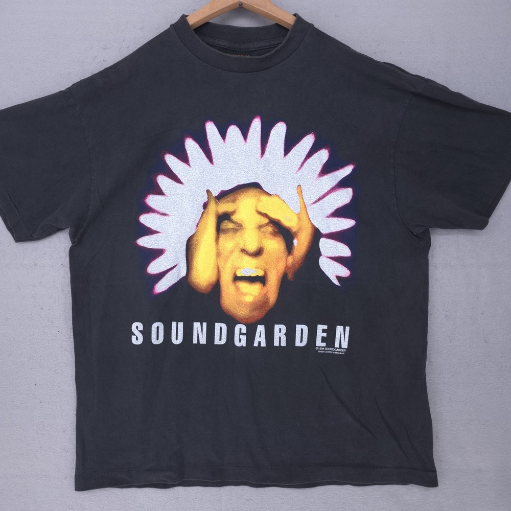 Vintage Soundgarden Band Shirt Mens Large Reprint Black Hole Sun Single Stitch