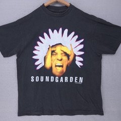 Vintage Soundgarden Band Shirt Mens Large Reprint Black Hole Sun Single Stitch