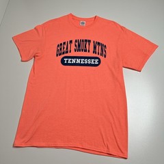 Great Smoky Mountains Tennessee Unisex T-Shirt, Bright Neon Orange/Coral, Size L