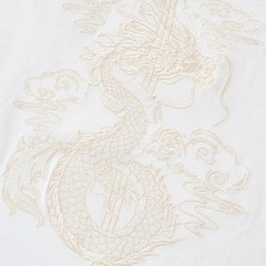 Men’s Dragon Sword Embroidered Cotton Short Sleeve T-Shirt Loose Casual Tee