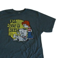 Ripple Junction I’m Just a Bill Circle Men’s T-Shirt Medium Heather Blue NEW