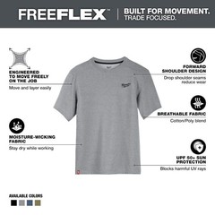 Milwaukee Men’s Large Gray Cotton/Polyester Short-Sleeve Hybrid Work T-Shirt