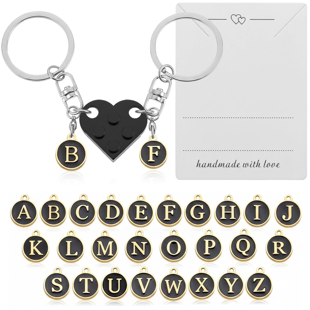 Matching Heart Keychains for Couples Boyfriend Girlfriend Cute Brick Couple K…