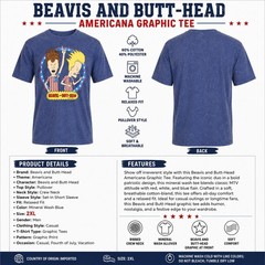 Beavis and Butt-Head Americana Shirt Men 2XL 44/46 Blue Mineral Wash Graphic Tee