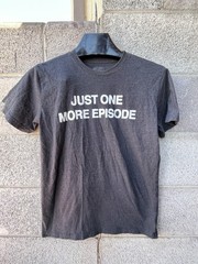 Mighty Fine Just One More Episode Shirt Mens Small Gray Binge Watching Tee S