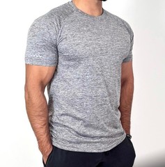 Men’s T-Shirt Activewear Sports Marl Short Sleeve Polyester Gym Fitness Top UK
