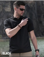 Mens Tactical Polo Shirt Short Sleeve Quick Dry Combat Short Sleeve Work Shirt