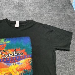 Suna Santana SuperNatural Now Tour 2019 T Shirt Mens XL Black Cotton Casual Tee
