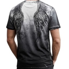 Rare $56 AFFLICTION Silver UPWARD Short Sleeve Slim Fit Y2K Mens T-shirt 3XL NWT