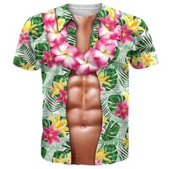 Hawaiian Muscle Costume Graphic 3D T-shirt Carnival Beach Party