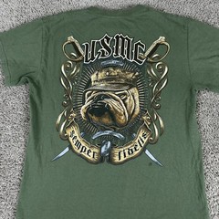 United States Marine Corps Shirt Mens Medium Green Semper Fidelis USMC Military