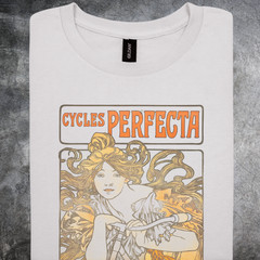 Cycles Perfecta Shirt Poster Art Nouveau Bicycle Graphic Tshirt gray