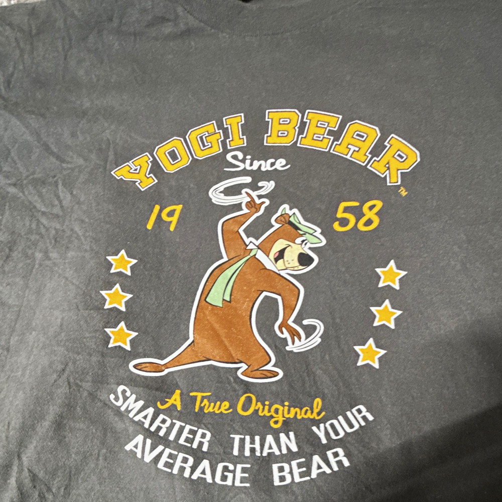 VTG Hanna-Barbera Collection Yogi Bear Graphic Tee Men’s Gray L Classic Alstyle