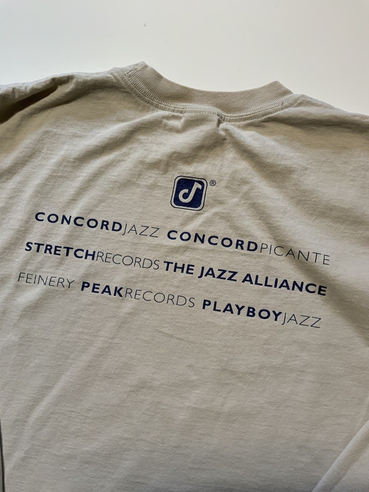 Vintage Concord Records Jazz Peak Playboy Graphic Long Sleeve Crew T-Shirt Sz. L