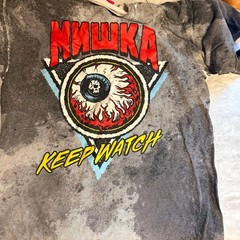 Mishka Keep Watch Eyeball Crystal Wash Grey T-Shirt