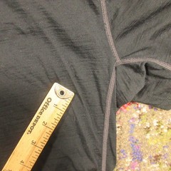 QOR Black Merino Wool Nylon Blend Crew-Neck T-Shirt Men’s M Short Sleeve Holes*
