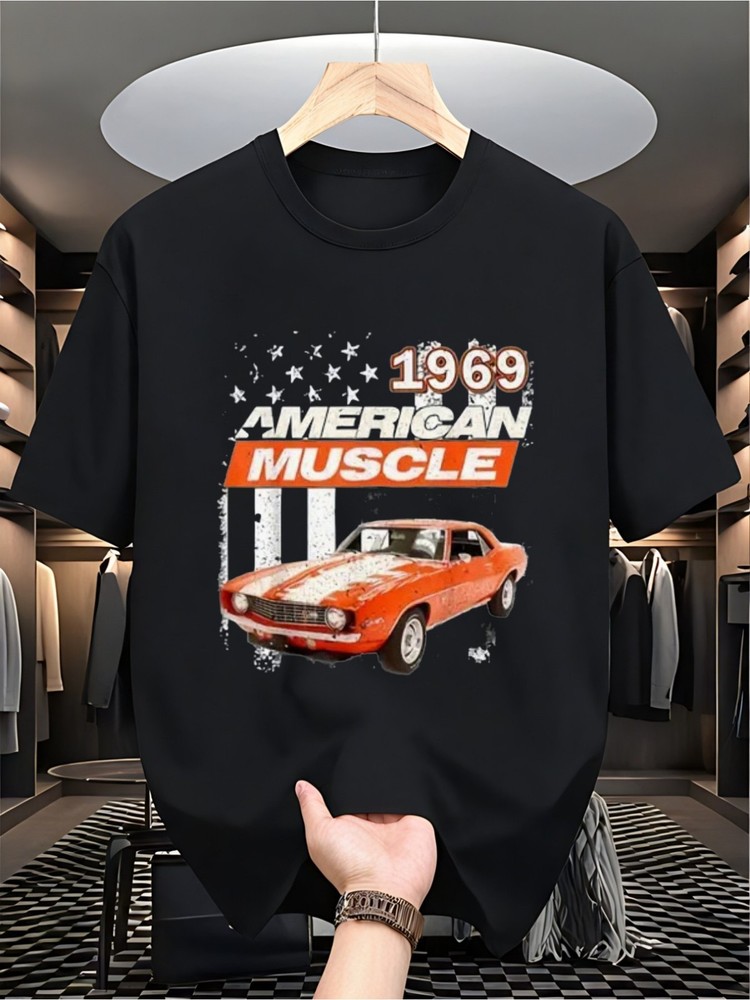 1969 Retro American Muscle Car Graphic T-Shirt Vintage Classic Car Lover Tee