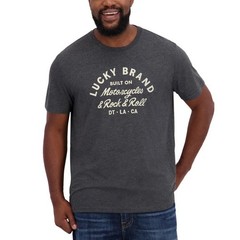 Lucky Brand New Mens T Shirt XL Charcoal Gray/Black GraphicTee NWT