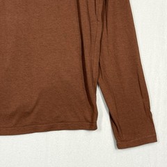 Free Fly Shirt Mens XL Henley Bamboo Blend Long Sleeve Rust Brown Minimalist