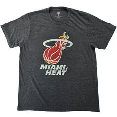NBA Miami Heat Distressed Logo T-Shirt Heather Gray Large Soft Tri Blend Tee