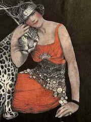 New! Vintage y2k 1920’s Art Deco Anvil T-Shirt Size XL Mens SEPS Leopard & Woman