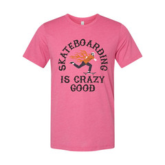Unisex Skateboarding Graphic T Shirt With Flaming Skater Illustration And Is Cra