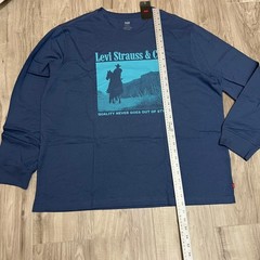 Levi’s Men’s Size 2XL Long Sleeve Tee Blue Western Graphic Cowboy Mesa Relaxed