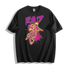 OFFICAL 80s Men’s RAD BMX Graphic T-Shirt Retro Bike Rider Tee Streetwear