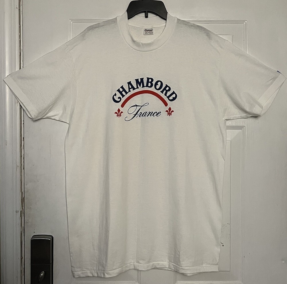 Single Stitch Stedman Chambord France White T-Shirt Adult Size XL Made in USA
