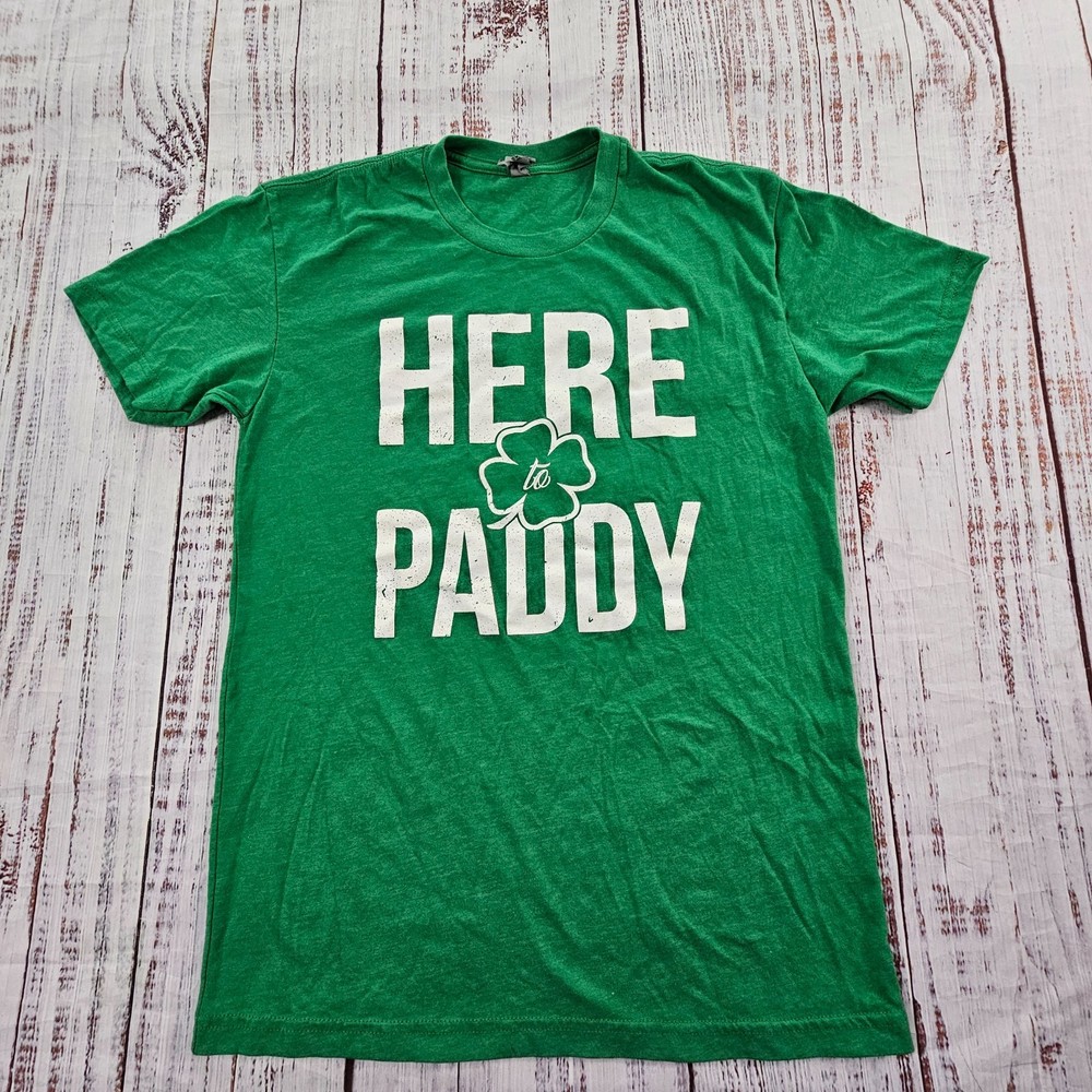 Here to Paddy St Patrick’s Day Green Short Sleeve Cotton Blend T-Shirt Men’s S